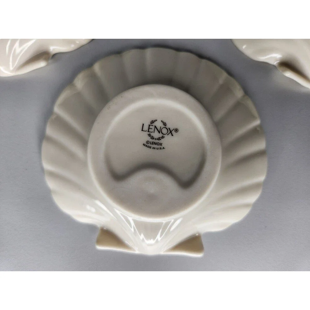 Gorgeous Vintage Lenox Sea Shell Scallop Shape All Purpose Dish 4” Set of 3